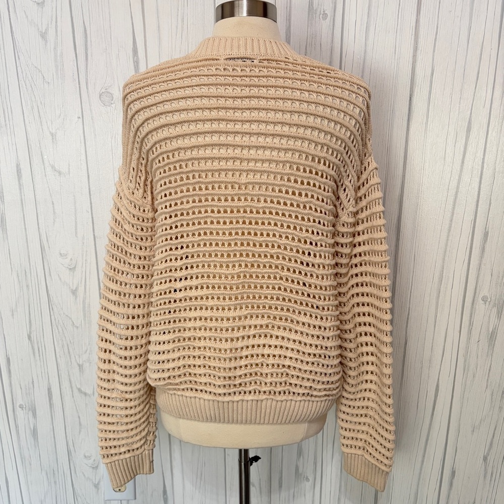 ZARA Oversized Chunky Open Knit Sweater in Beige, S/M - Picture 7 of 12